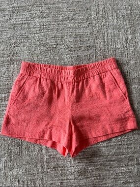 J. Crew Coral Textured High-Waist Elastic Shorts